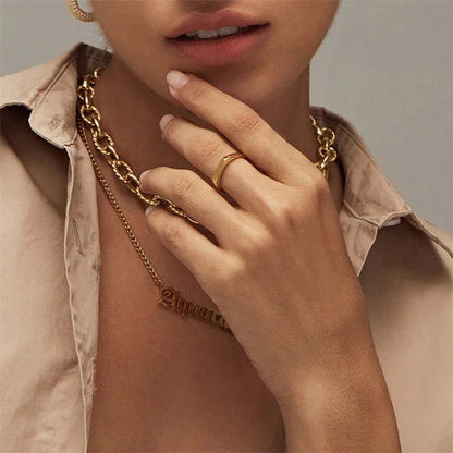 [AuraEcho]Sasha Geometric Gold Ring