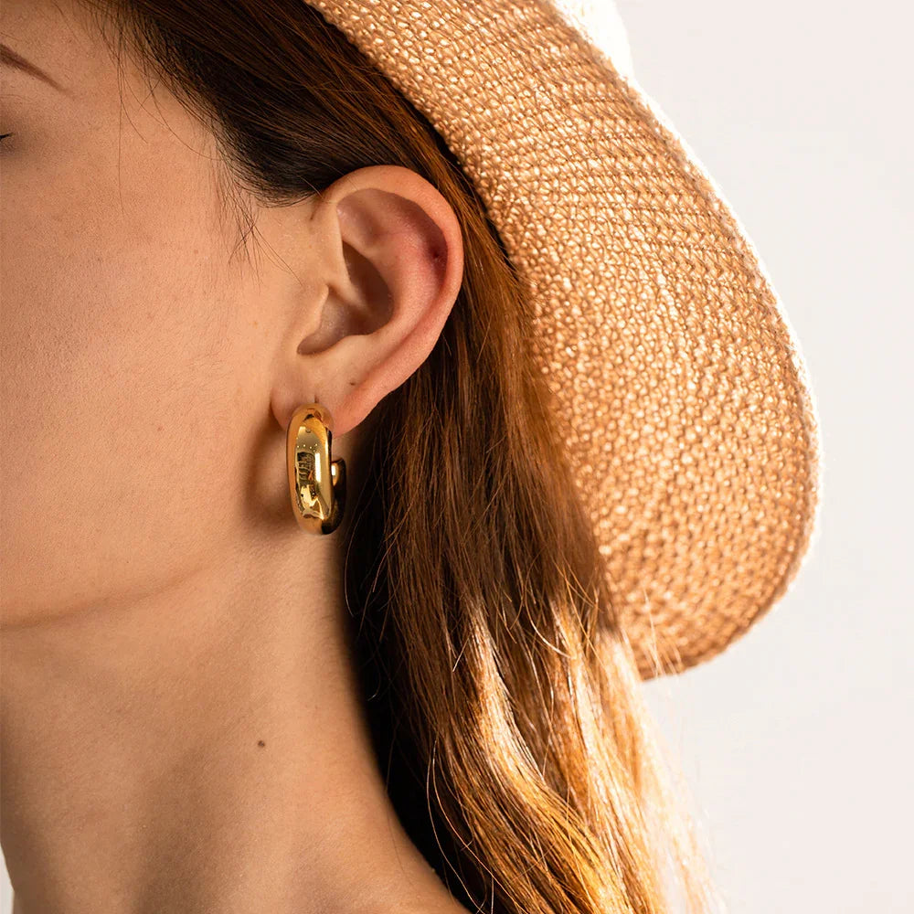 [AuraEcho]Natalia Chunky Gold Hoops