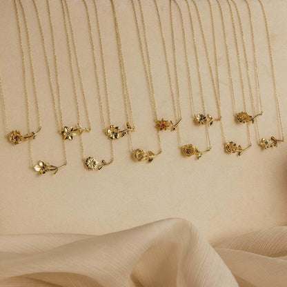 [AuraEcho]Maribelle Birth Flower Gold Necklace