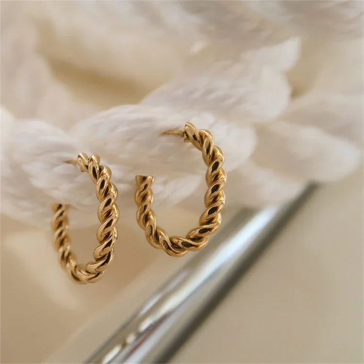 [AuraEcho]Gigi Twist Gold Earrings