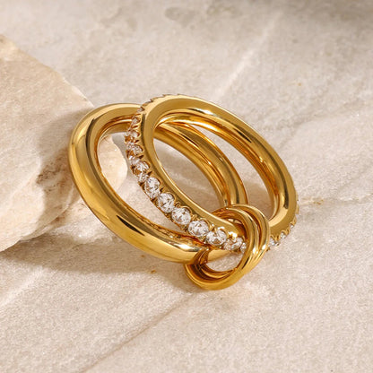 [AuraEcho]Alison Stacked Diamond Ring