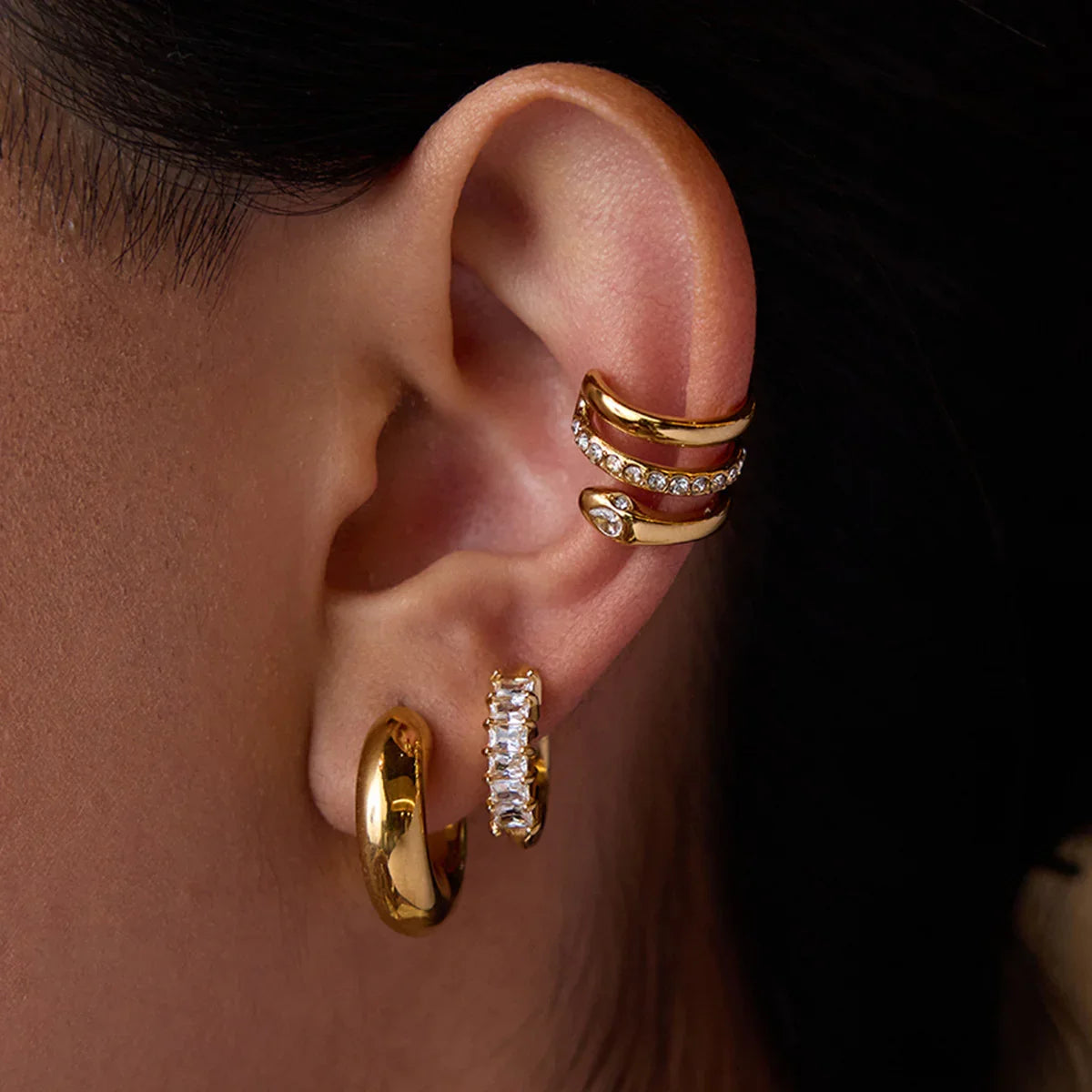 [AuraEcho]Orielle Staple Gold Earrings Bundle