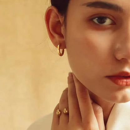 [AuraEcho]Bold Round Hoops