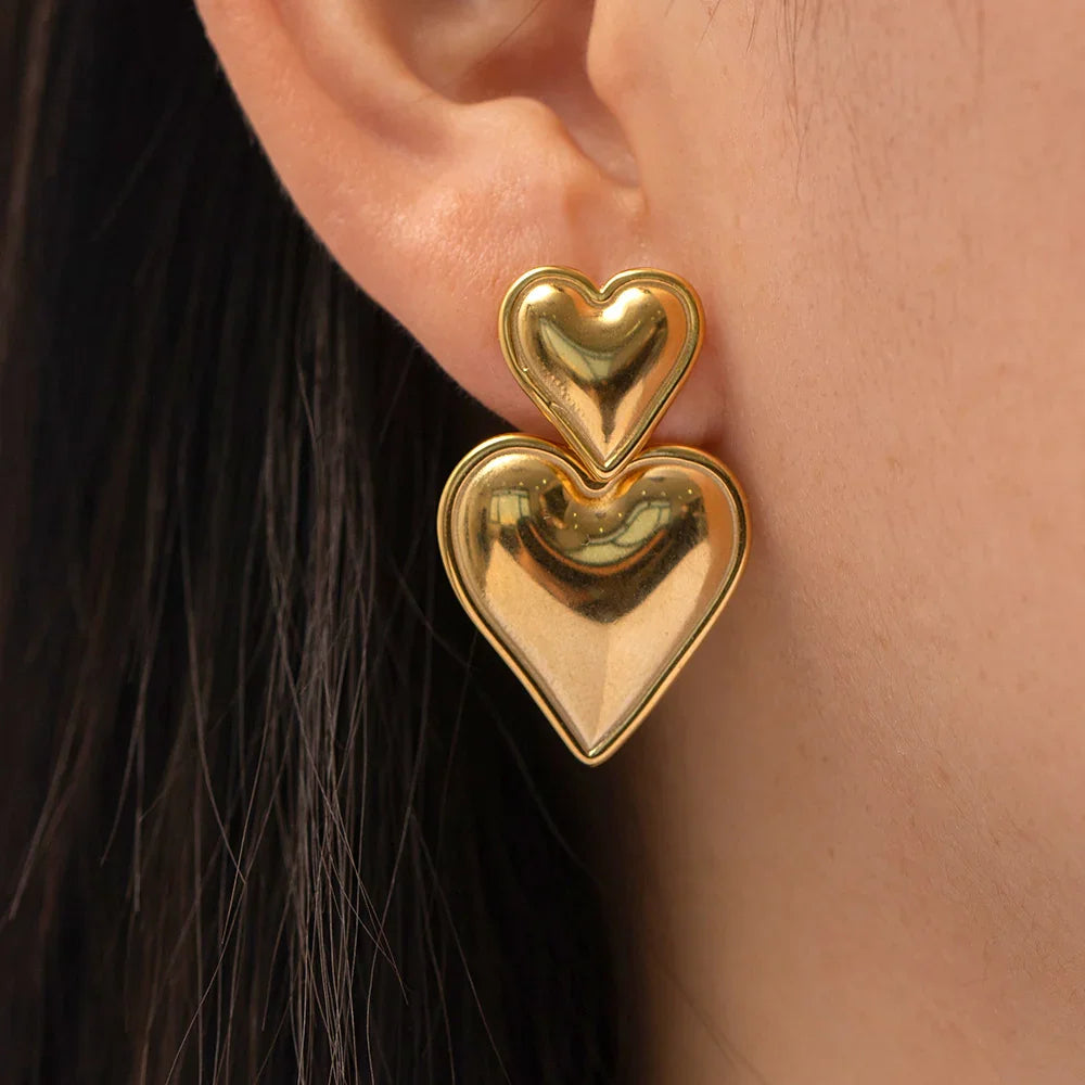 [AuraEcho]Zofia Gold Heart Earrings