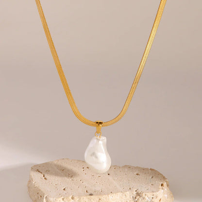 [AuraEcho]Glorietta Herringbone Pearl Necklace