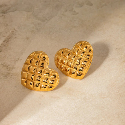 [AuraEcho]Irina Gold Heart Earrings