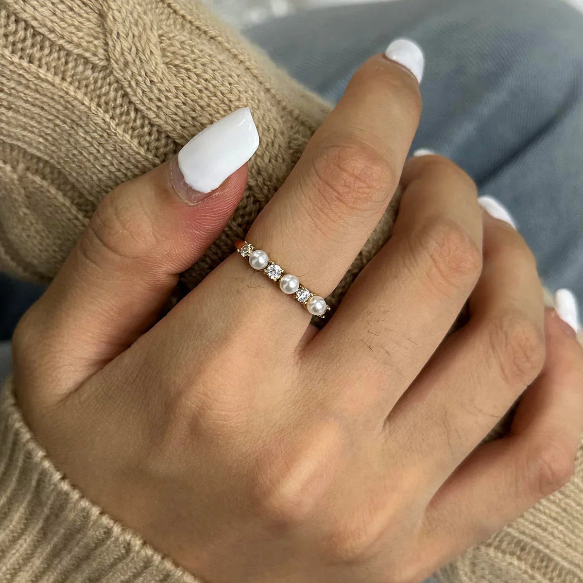 [AuraEcho]Keisha Diamond Pearl Ring