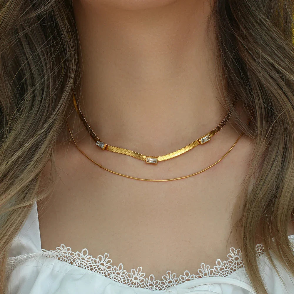 [AuraEcho]Eve Herringbone Gold Necklace
