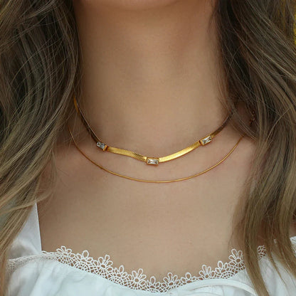 [AuraEcho]Eve Herringbone Gold Necklace