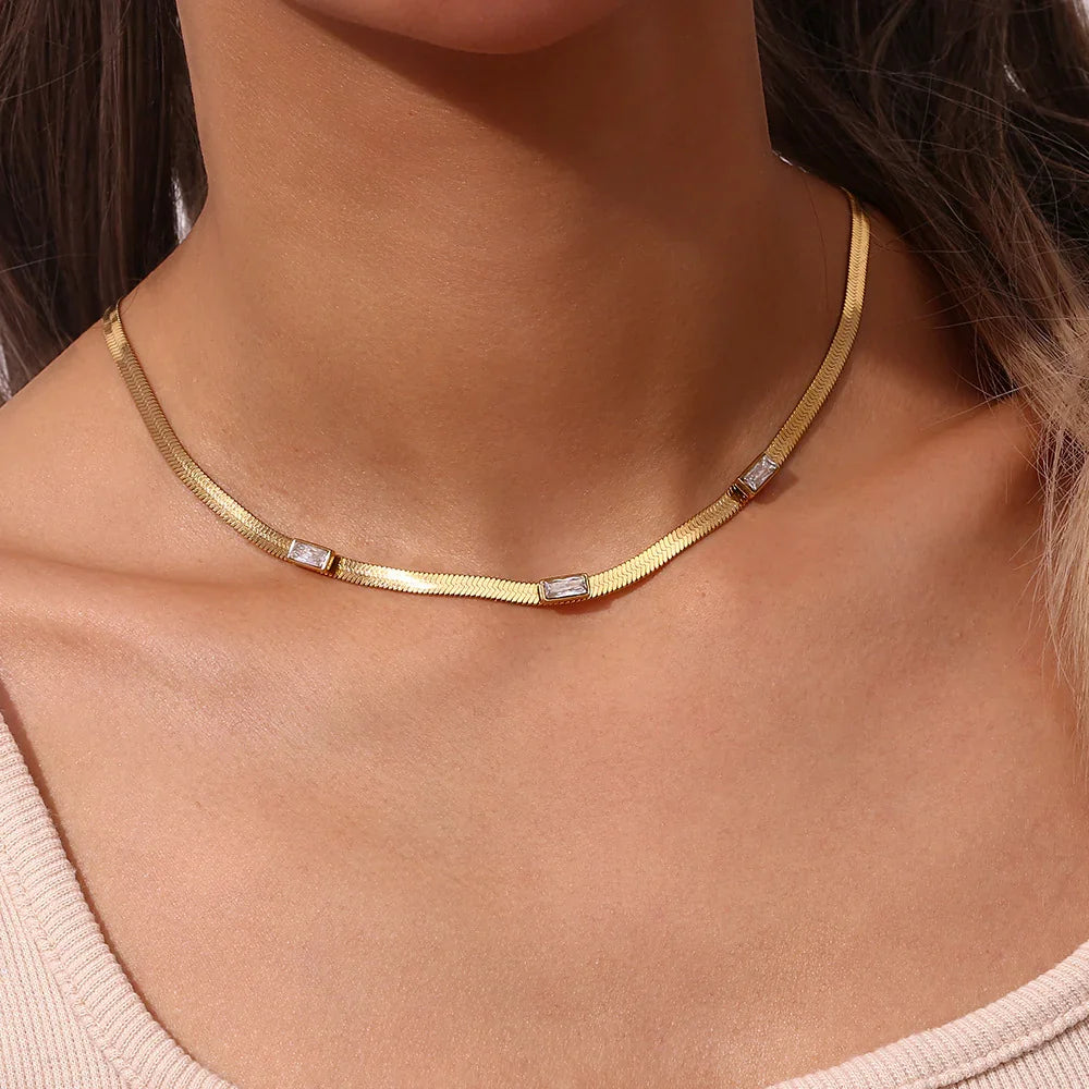 [AuraEcho]Eve Herringbone Gold Necklace
