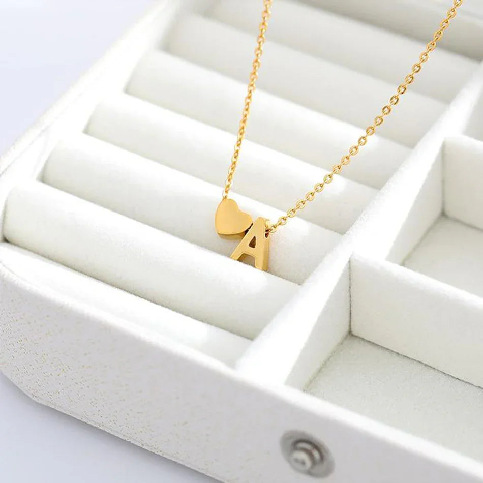 [AuraEcho]Ria Initial Letter Gold Necklace
