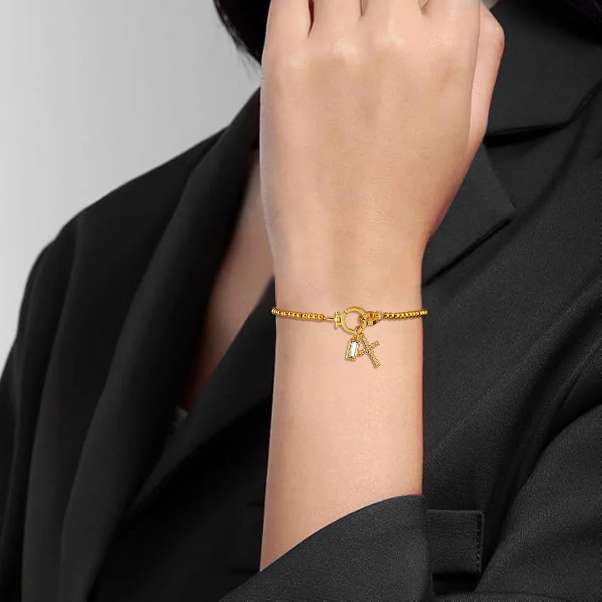 [AuraEcho]Amalia Birthstone Cross Bracelet
