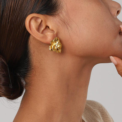 [AuraEcho]Ainsley Floral Gold Earrings