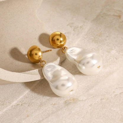 [AuraEcho]Ariana Chunky Pearl Drop Earrings