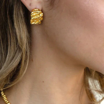 [AuraEcho]Ashley Gold Earrings