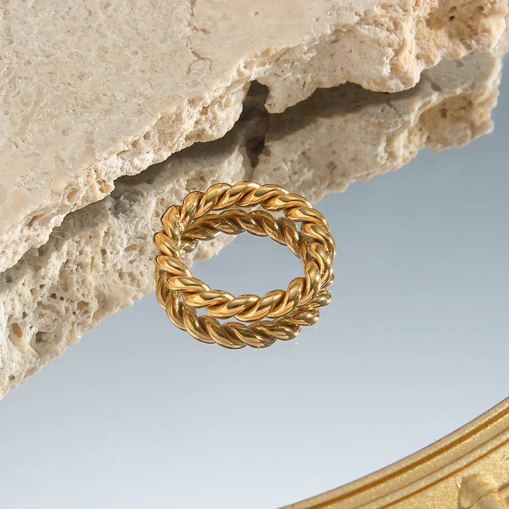 [AuraEcho]Melody Gold Twist Ring