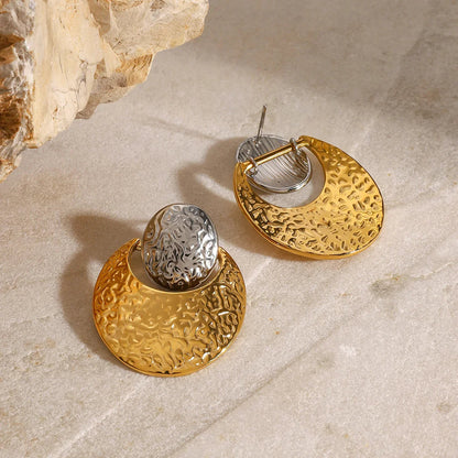[AuraEcho]Shelly Two Tone Crescent Earrings