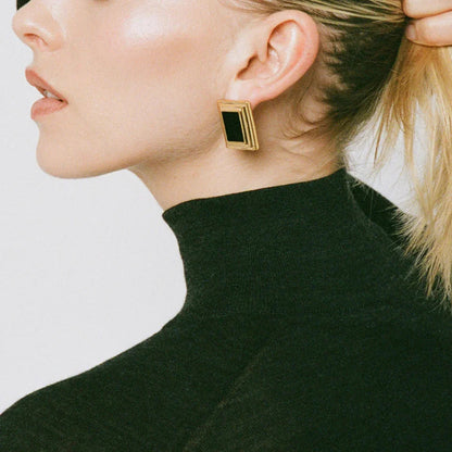 [AuraEcho]Sybil Gold Enamel Earrings