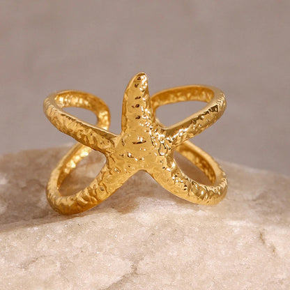 [AuraEcho]Aurelie Gold Starfish Ring