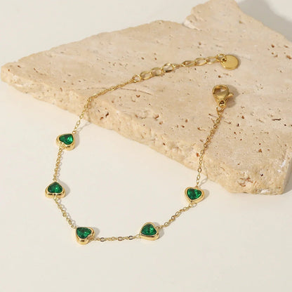 [AuraEcho]Francia Green Heart Bracelet