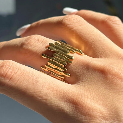 [AuraEcho]Zoella Abstract Gold Ring