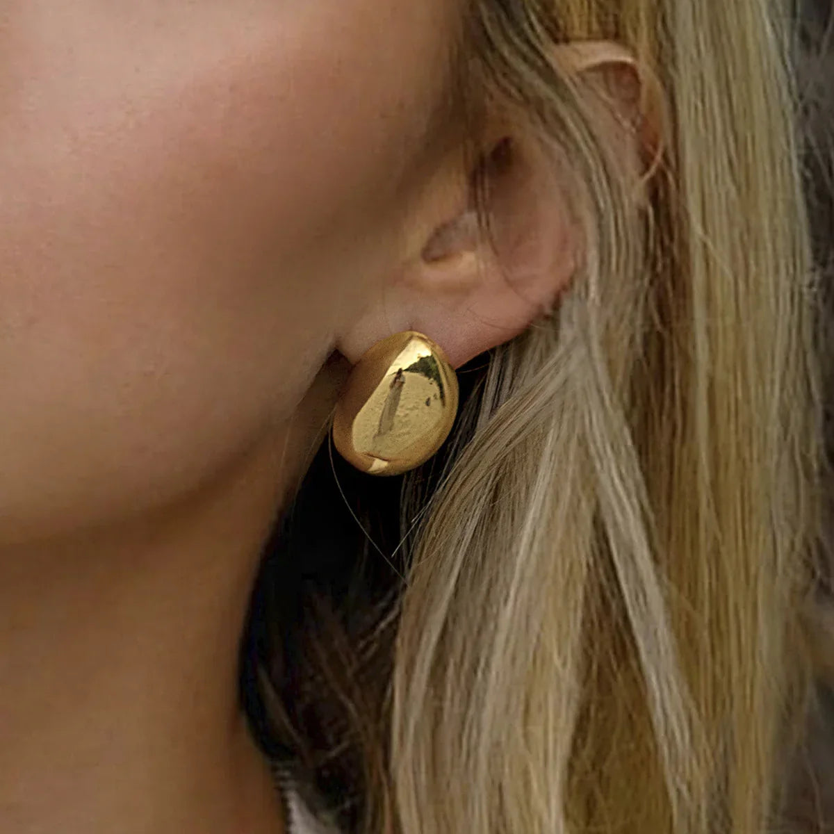 [AuraEcho]Callista Gold Bean Earrings