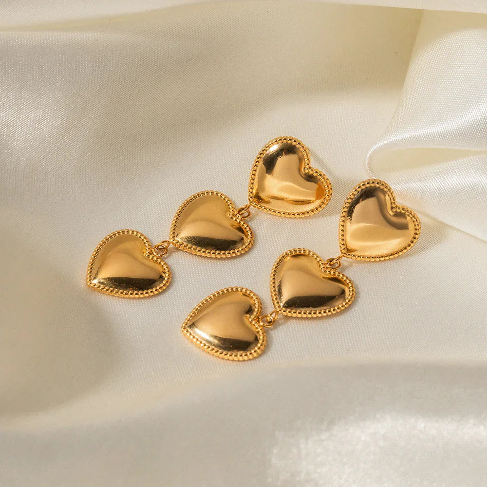 [AuraEcho]Aimee Gold Heart Earrings