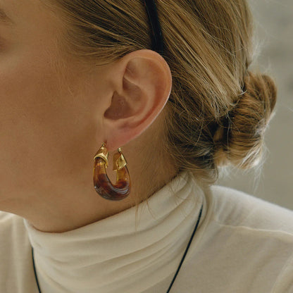[AuraEcho]Leighton Chunky Enamel Hoops