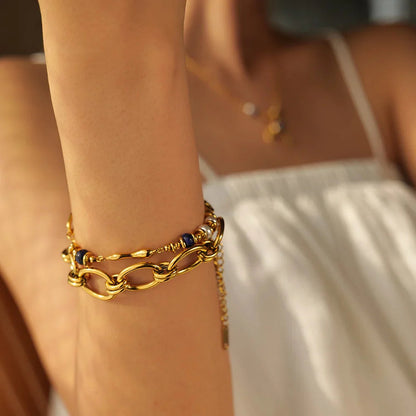 [AuraEcho]Quintessa Layered Chain Pearl Bracelet