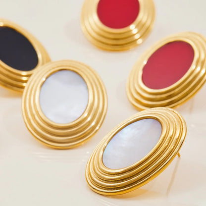 [AuraEcho]Ruthie Gold Enamel Earrings