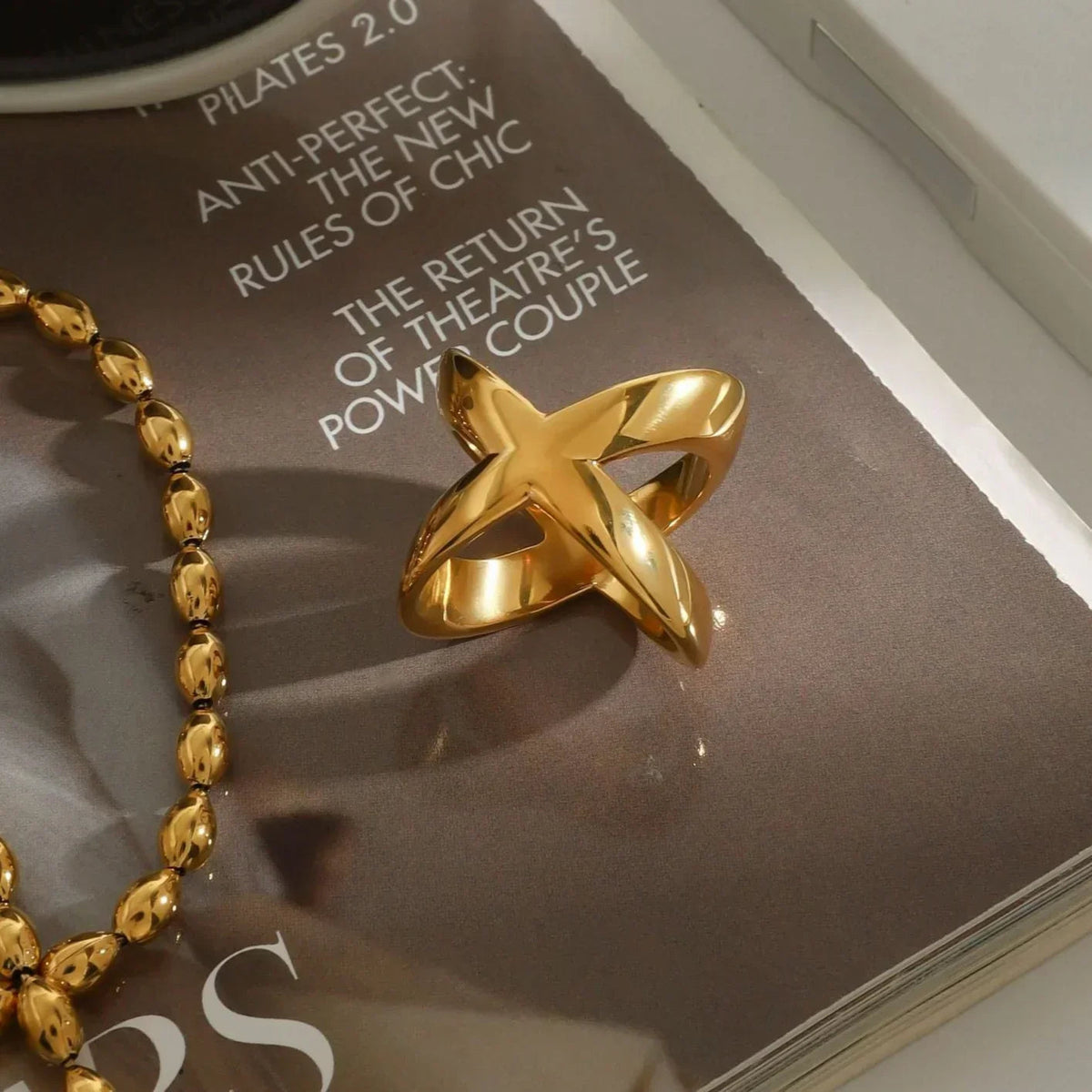 [AuraEcho]Carolyn Gold Cross Ring