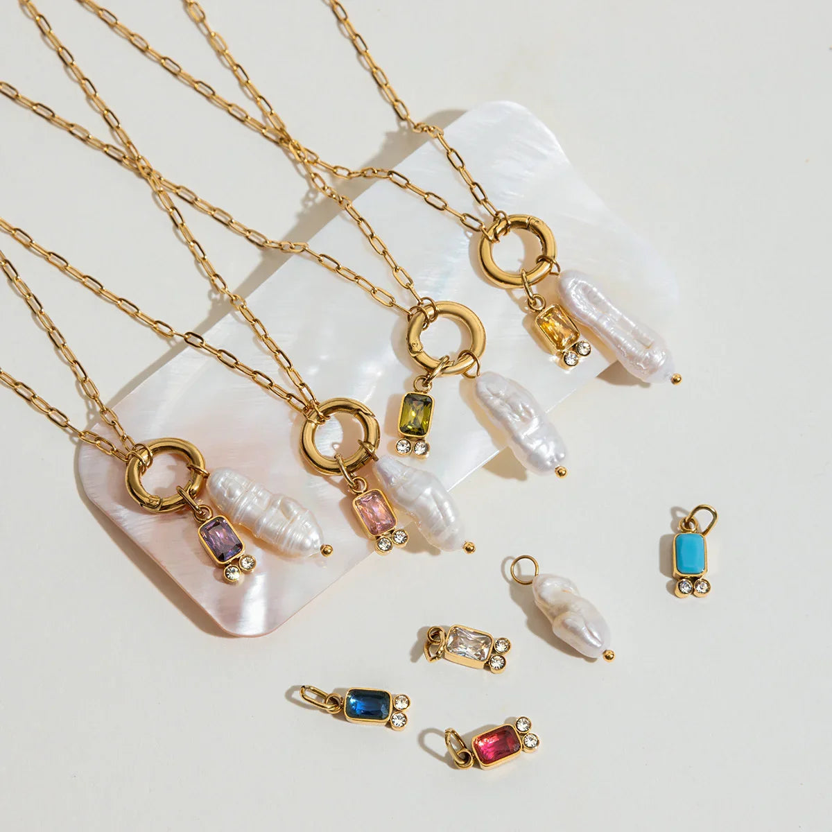 [AuraEcho]Caitlin Birthstone Pearl Necklace