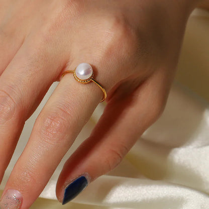 [AuraEcho]Solis Gold Pearl Ring