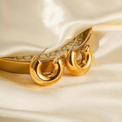 [AuraEcho]Natalia Chunky Gold Hoops