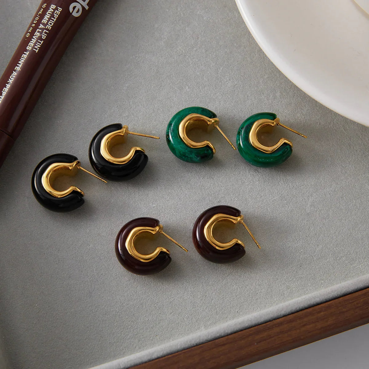 [AuraEcho]Lexi Chunky Enamel Hoops