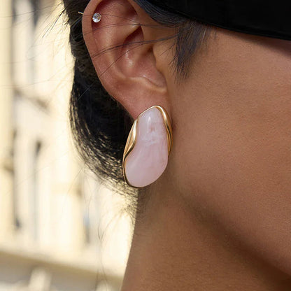 [AuraEcho]Amelise Polished Gemstone Earrings