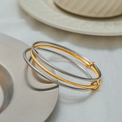 [AuraEcho]Romina Two Tone Stacked Bracelet