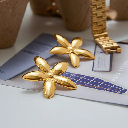 [AuraEcho]Monica Floral Gold Earrings