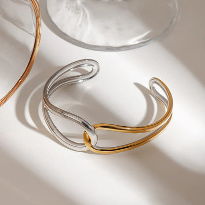 [AuraEcho]Noria Two Tone Gold Bangle