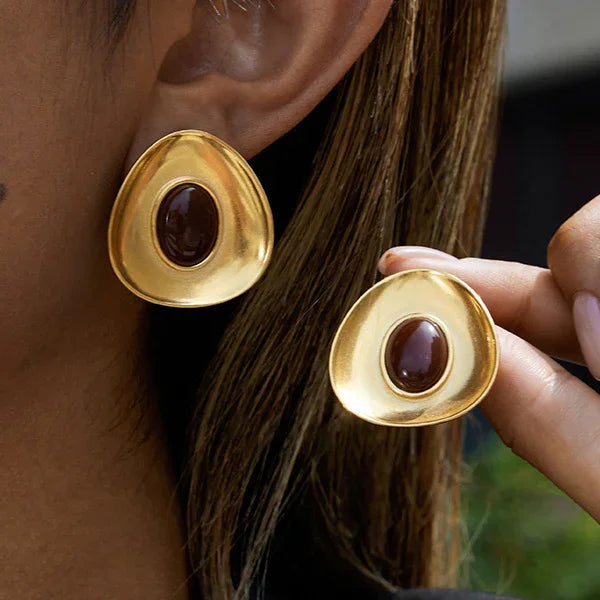 [AuraEcho]Orissa Gold Enamel Earrings