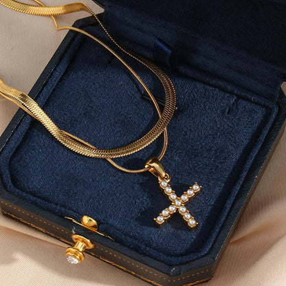 [AuraEcho]Fiona Layered Gold Initial Letter Necklace