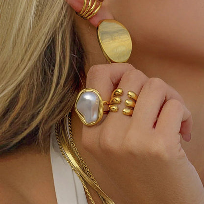 [AuraEcho]Charis Gold Pearl Ring