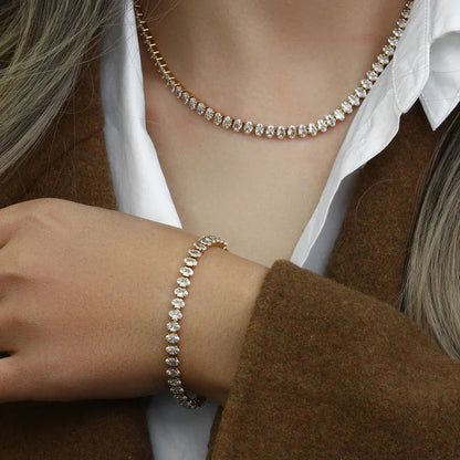 [AuraEcho]Wisteria Diamond Tennis Necklace