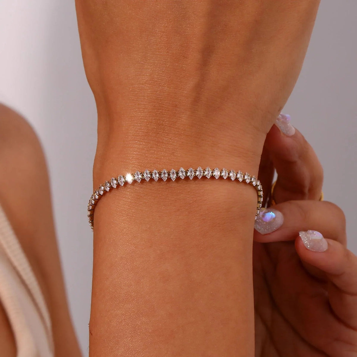 [AuraEcho]Wisteria Diamond Tennis Bracelet