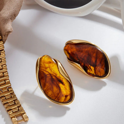 [AuraEcho]Amelise Polished Gemstone Earrings