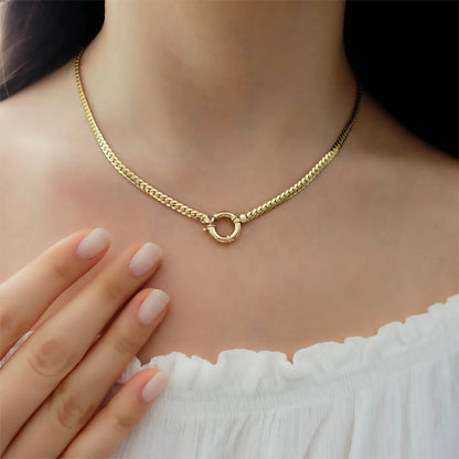 [AuraEcho]Gardenia Gold Herringbone Pendant
