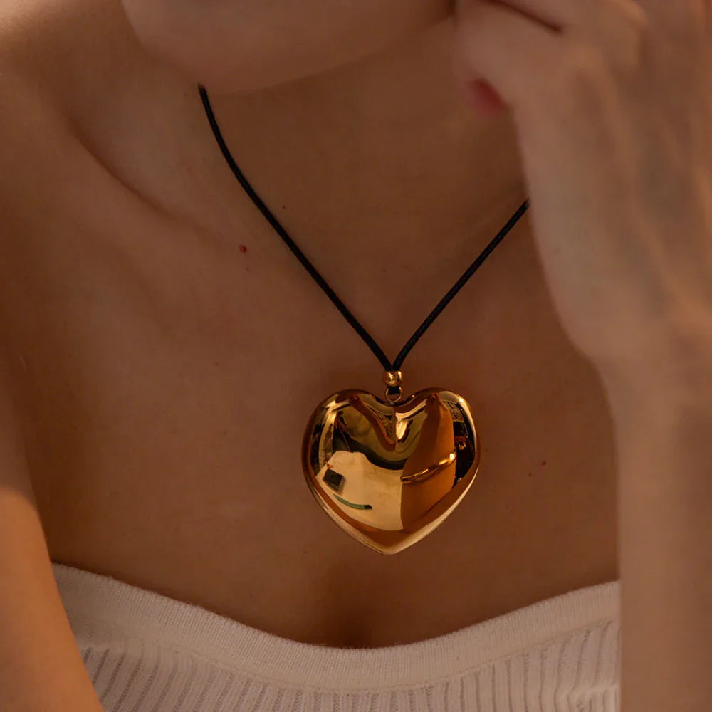 [AuraEcho]Ophelia Gold Heart Necklace