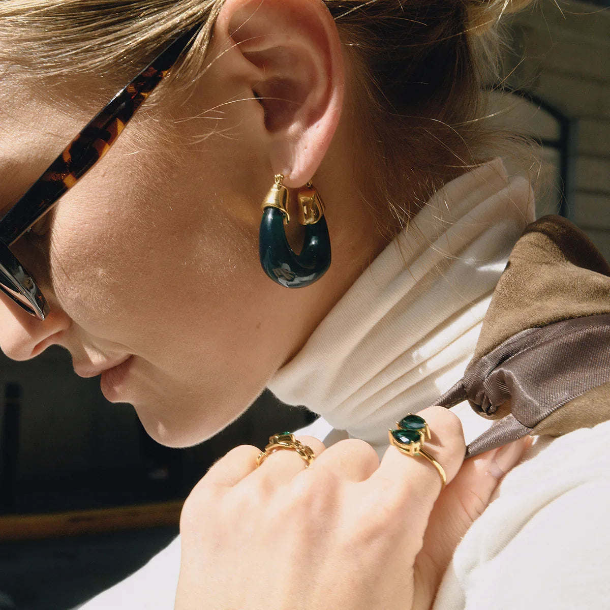 [AuraEcho]Leighton Chunky Enamel Hoops