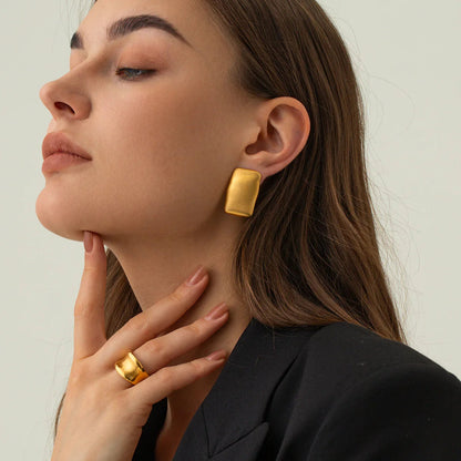[AuraEcho]Olive Gold Earrings