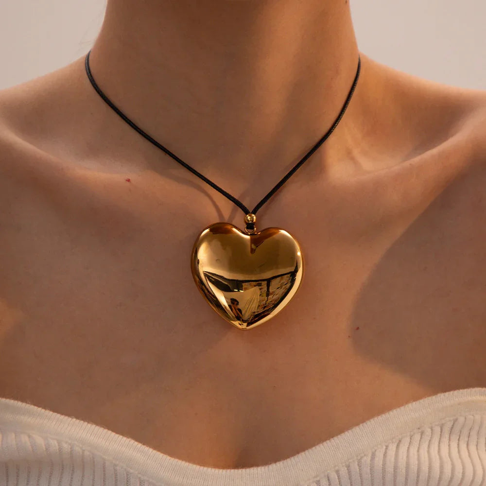[AuraEcho]Ophelia Gold Heart Necklace